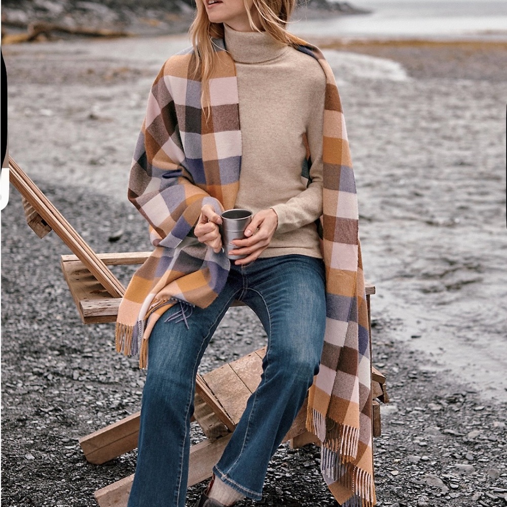 Garnet Hill Multicolor Plaid Scarf